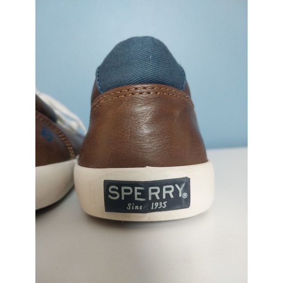 Sperry Boys Memory Foam Lace Up Brown Tuck ltt Leather Casual Sneaker Sz 5M - Picture 14 of 14